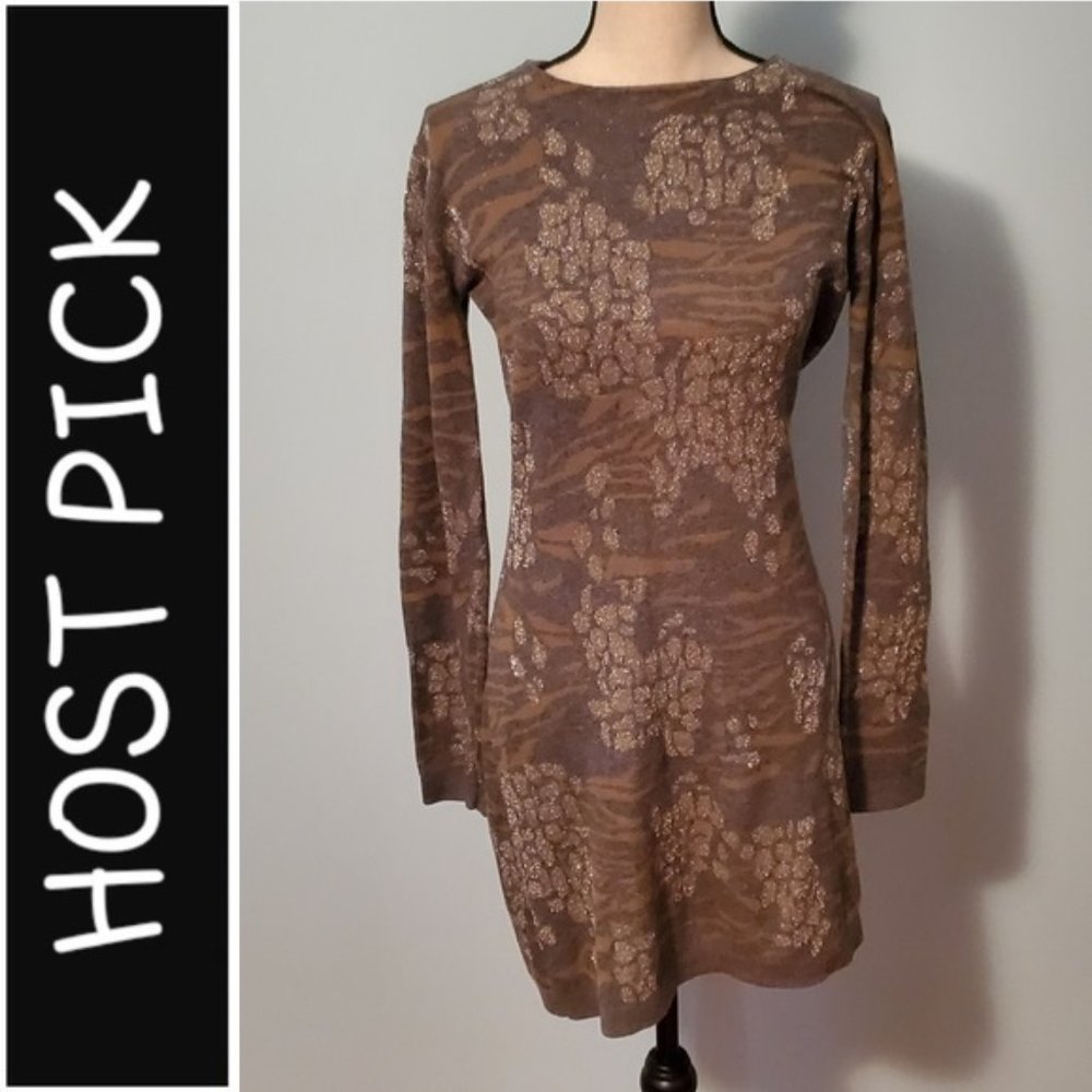 Matthew Williamson Embroidered Grey Sweater Dress